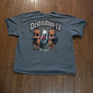 2014 Port Dover Friday the 13th Biker Destination 13 Skulls T-Shirt - Size XXL (